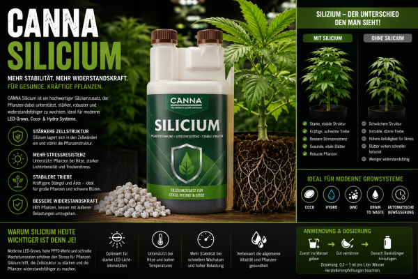 Canna Silicium – Warum Silizium im modernen Grow immer wichtiger wird - Canna Silicium – Silizium für stabile &amp; widerstandsfähige Pflanzen