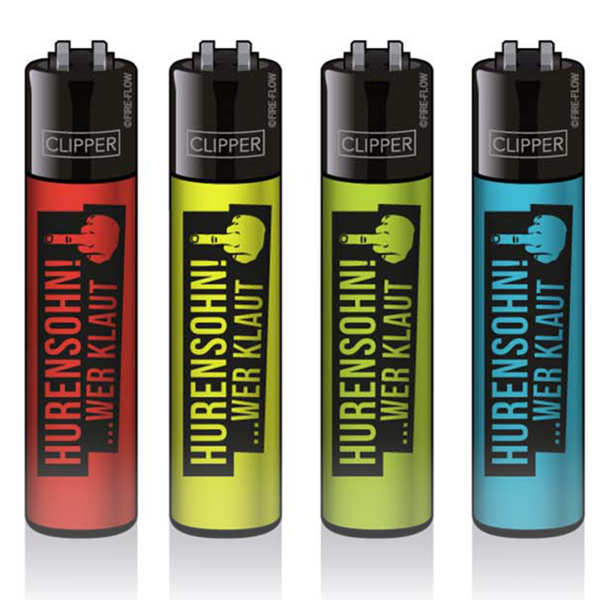 CLIPPER® Feuerzeug "Hurensohn wer klaut"