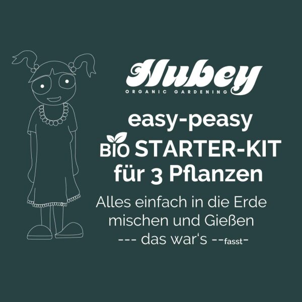 Hubey easy-peasy Starter – Kit – Düngermischung für 3 Pflanzen bzw. 50 Liter Erde