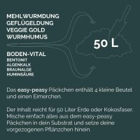 Hubey easy-peasy Starter – Kit – Düngermischung für 3 Pflanzen bzw. 50 Liter Erde