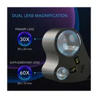 AC Infinity Juwelierlupe Taschenlupe LED zwei Linsen