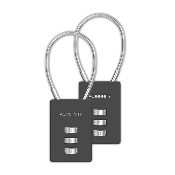 AC Infinity Kombinationsschloss mit Stahlkabel – 2er Pack