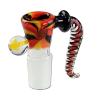 Black Leaf Glaskunstkopf Wirbel Rot