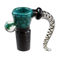 Black Leaf Glaskunstkopf Punkte Grün