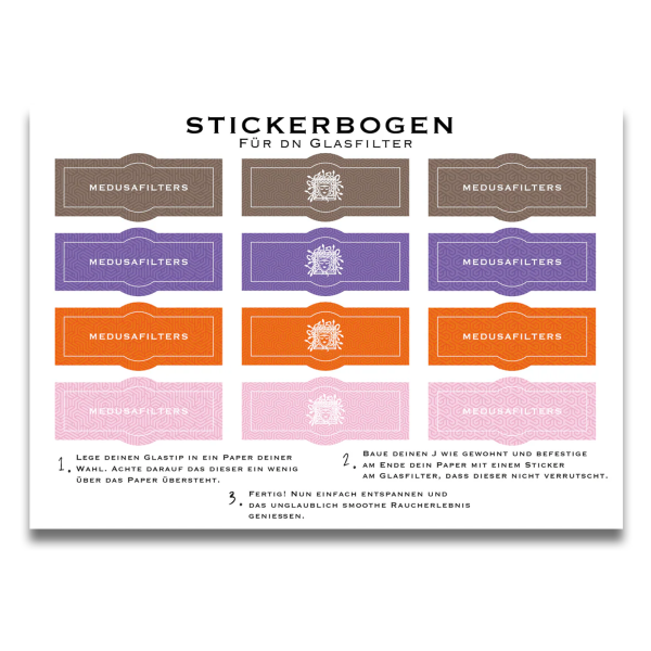 Medusafilter Stickerbogen für Twisted Glasfilter