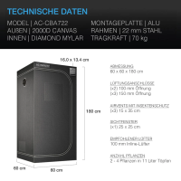 AC Infinity CLOUDLAB 422 Grow-Zelt – 60 × 60 × 120 cm