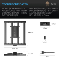 AC Infinity Ionframe EVO4 LED Grow Light 300 W