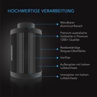 AC Infinity Luftfilter-Set 150 mm mit Geschwindigkeitsregler – Inline-Ventilator & Aktivkohlefilter-Kombi