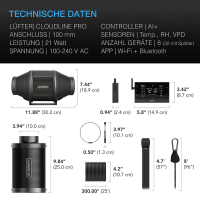 AC Infinity Luftfilter-Set PRO 100 mm mit AI Controller – Inline-Ventilator & Aktivkohlefilter-Kombi