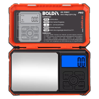 Boldix  DS-500X1 Digitale Feinwaage 0,01g/500g (Taschenwaage mit Prüfgewicht)