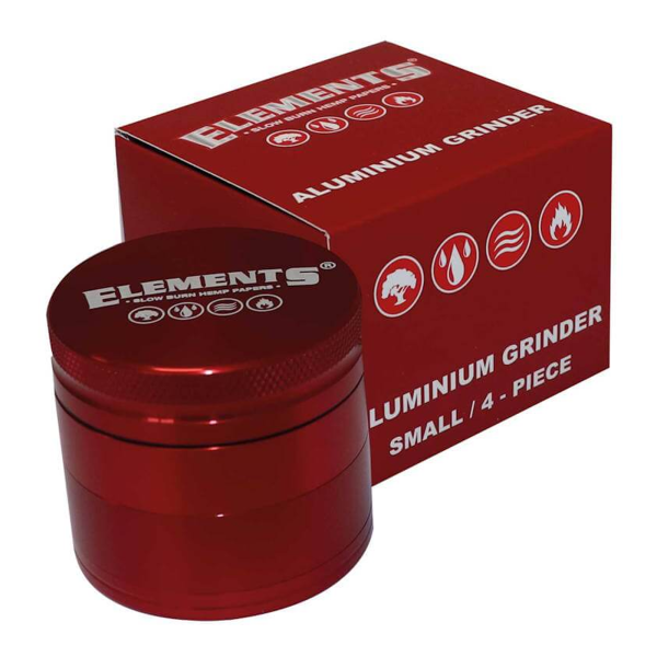 Elements Red Grinder Aluminum 4-Part Small (Ø 46 mm)