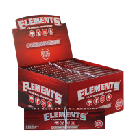 Elements Red Connoisseur KS Slim + Tips – 32 Leaves