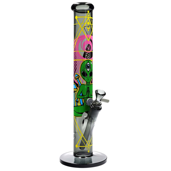 Fire-Flow X Black Leaf Bong TRIPPY ALIEN – NS19 40 cm Glasbong