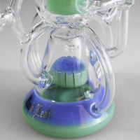 Black Leaf Recyclebong mit Perkolator (blau/grün) – Honeycomb Diffusor Bong