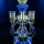 Black Leaf Recyclebong mit Perkolator (blau/grün) – Honeycomb Diffusor Bong