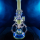 Black Leaf Recyclebong mit Perkolator (blau/grün) – Honeycomb Diffusor Bong