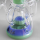 Black Leaf Recyclebong mit Perkolator (blau/grün) – Honeycomb Diffusor Bong