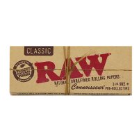 RAW Connoisseur 1 1/4 mit Pre-Rolled Tips – Papers
