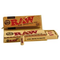 RAW Connoisseur 1 1/4 mit Pre-Rolled Tips – Papers