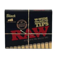 RAW Black Pre-Rolled Wide Tips W-Shape – 18 Tips