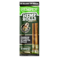 Hemper King Size Hemp Rolls + Glass Tip 2-Pack –...