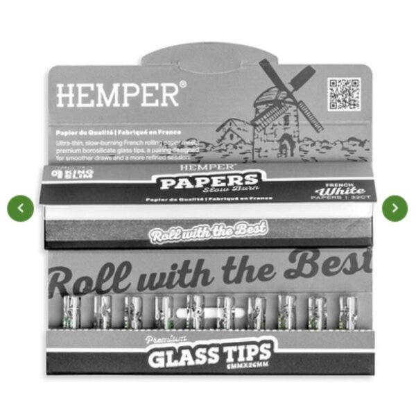 Hemper Rolling Paper Booklet mit Glas Tips (7mm)