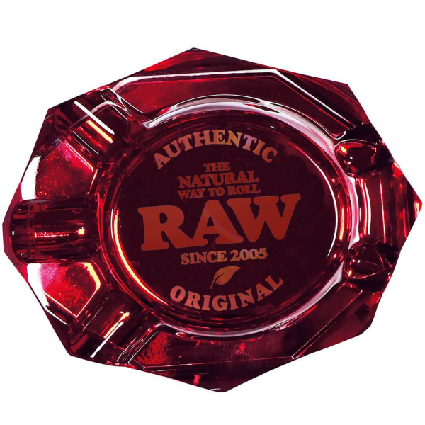 RAW Ruby Red Glass Ashtray