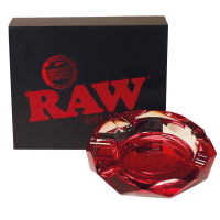 RAW Ruby Red Glass Ashtray
