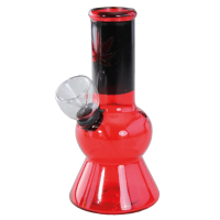Minibong mit Hanfblatt rot – 13,6 cm