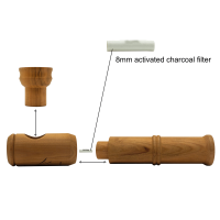 Calumet Totem Holzpfeife mit Aktivkohlefilter – 37 cm