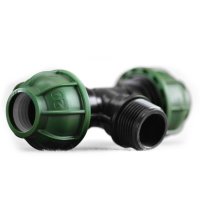PE T-Stück 20 mm 3/4" 20 mm AG Schraube